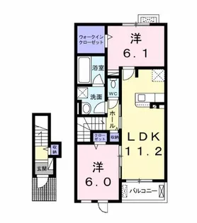 レジデンス感田 B【2階】の間取り