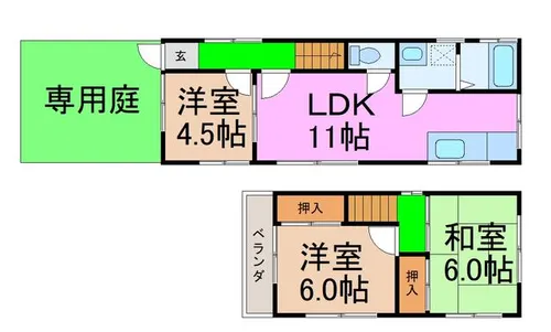 愛知県名古屋市南区呼続5丁目【一戸建】の間取り