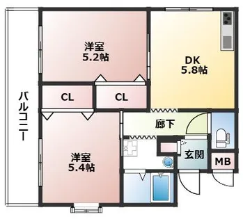 ルネット園田【403号室】の間取り