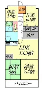 奈良県橿原市見瀬町【マンション】の間取り