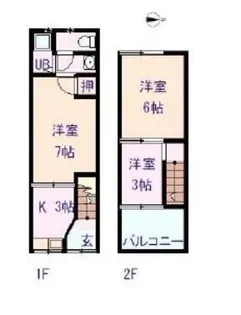 大阪府大阪市平野区瓜破東3丁目【テラスハウス】の間取り