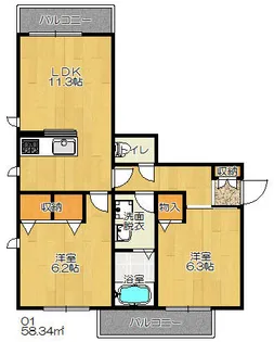 ヴェルデアリエッタ【2階】の間取り