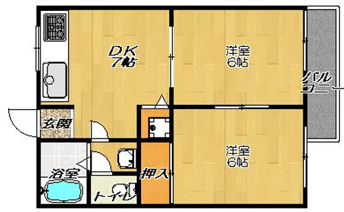 トキワハイツA棟【201号室】の間取り