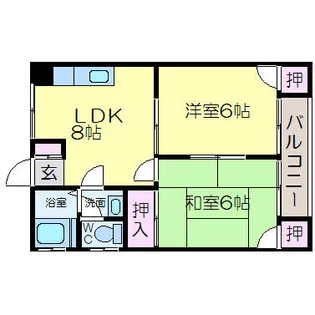 アサダグランドハイツ【3階】の間取り
