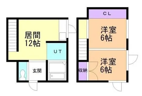 鷲別町2丁目コーポ【1階】の間取り