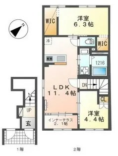 テラス・ド・ラ・フォレ【203号室】の間取り