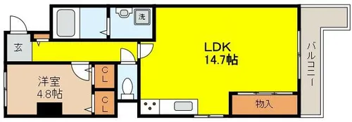 ファミール甲南【2階】の間取り