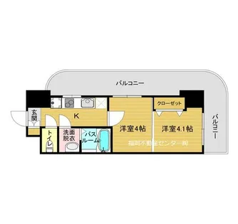 福岡県福岡市博多区博多駅前1丁目【マンション】の間取り