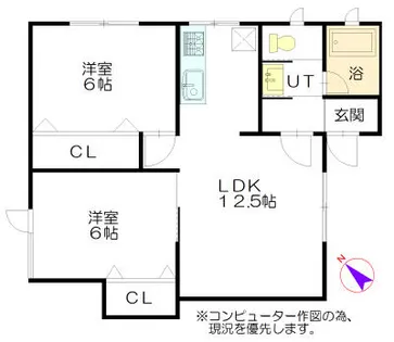 ハイツ6・1B【1階】の間取り