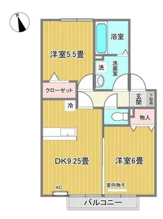 バッキンガムパレスA棟【202号室】の間取り
