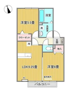 バッキンガムパレスA棟【202号室】の間取り