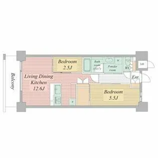 LiveCasa西宮【0202号室】の間取り