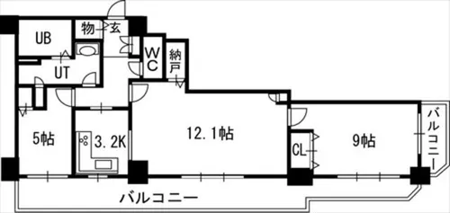 知事公館前タワーレジデンス【10階】の間取り