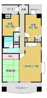 奈良県橿原市久米町【マンション】の間取り