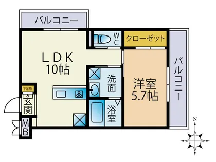 桂ドミール【204号室】の間取り