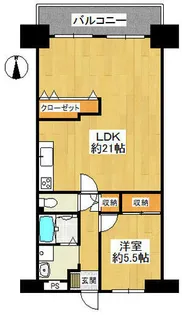 石清水ビューハイツA棟【705号室】の間取り