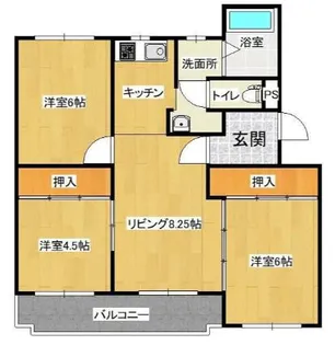 寿ハイツ新生【4階】の間取り