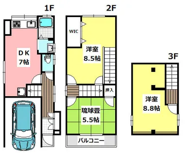 大阪府茨木市水尾3丁目【一戸建】の間取り