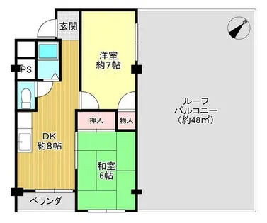 泉ヶ丘コーポラスA棟【4階】の間取り