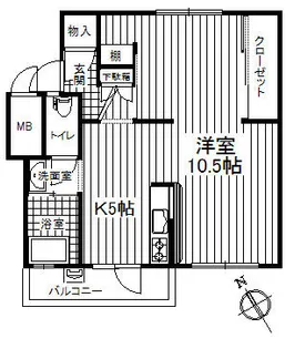 グリーンハイム堺【4階】の間取り