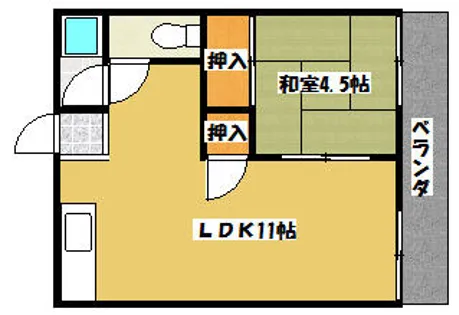グリーンハイツさんわA【202号室】の間取り