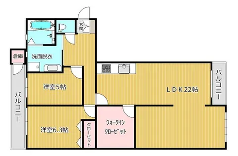 南沼グリーンマンション弐番館【2階】の間取り
