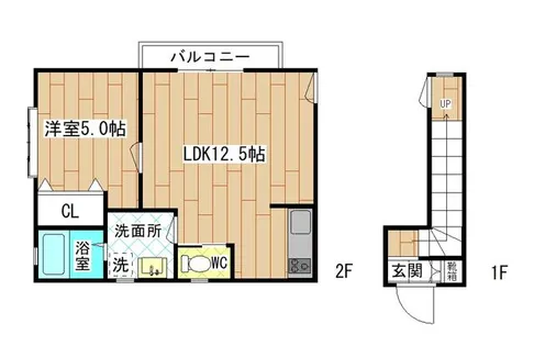 ローズハイツ天野【201号室】の間取り