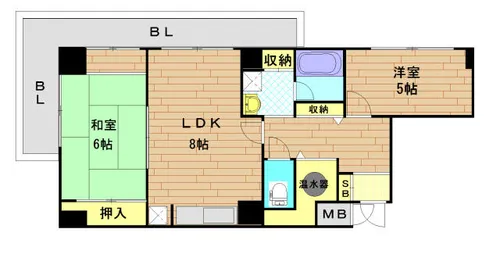 大阪府大阪市北区山崎町【マンション】の間取り