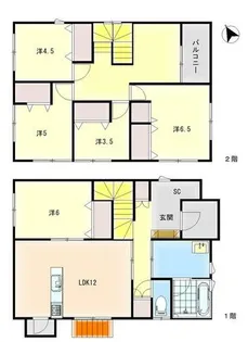 愛知県田原市神戸町ヤンベ【一戸建】の間取り