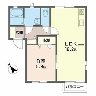 メゾン・ド・エフⅠ【201号室】の間取り