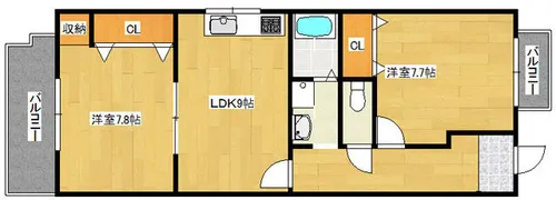 ルミエールコート住吉【2階】の間取り