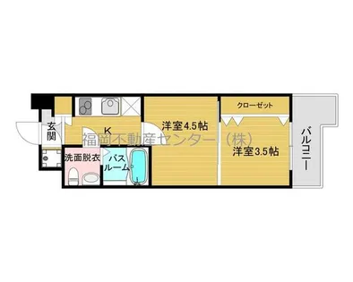 福岡県福岡市博多区住吉4丁目【マンション】の間取り