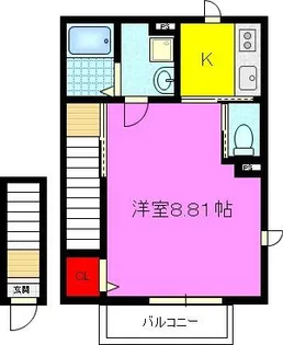 アムールBRILLER【202号室】の間取り