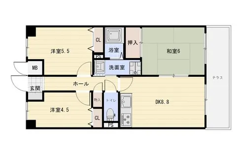 シャルヴィ加古川【3階】の間取り