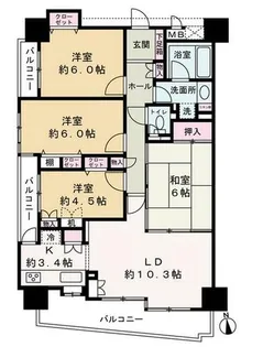 名駅アイリス弐番館【2階】の間取り