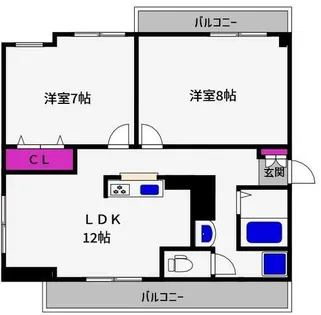 兵庫県神戸市東灘区西岡本5丁目【マンション】の間取り