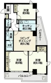アメニティ東桜【6階】の間取り