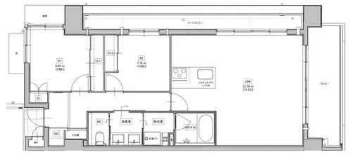 マニフィーク北桜塚【406号室】の間取り