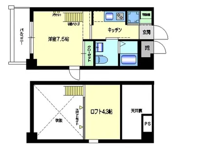La CASA 新深江【802号室】の間取り