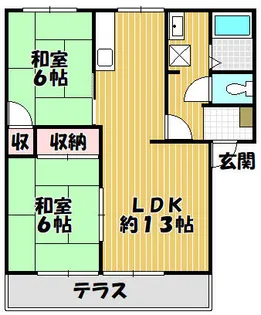 ビラージュ古賀【1階】の間取り