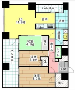 MOJI MID AIR(門司ミッドエアー)【15階】の間取り