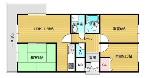 ハイグレード堅下【3階】の間取り
