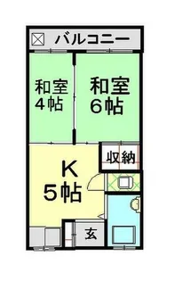 マンション若葉【2階】の間取り