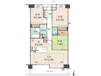 ジークレフ御影城ノ前【3階】の間取り