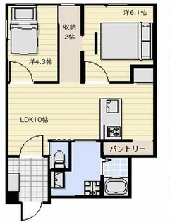 京都府京都市山科区西野山射庭ノ上町【マンション】の間取り