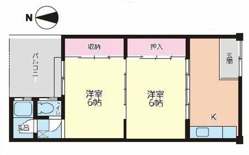 千々川マンション【2階】の間取り