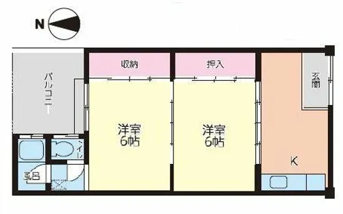 千々川マンション【202号室】の間取り