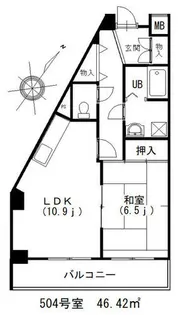 サンリッジ湊川【5階】の間取り