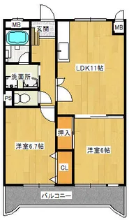 ルネッサンス宮ノ尾Ⅱ【3階】の間取り