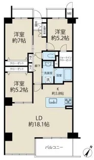 ラ・モール芦屋【8階】の間取り